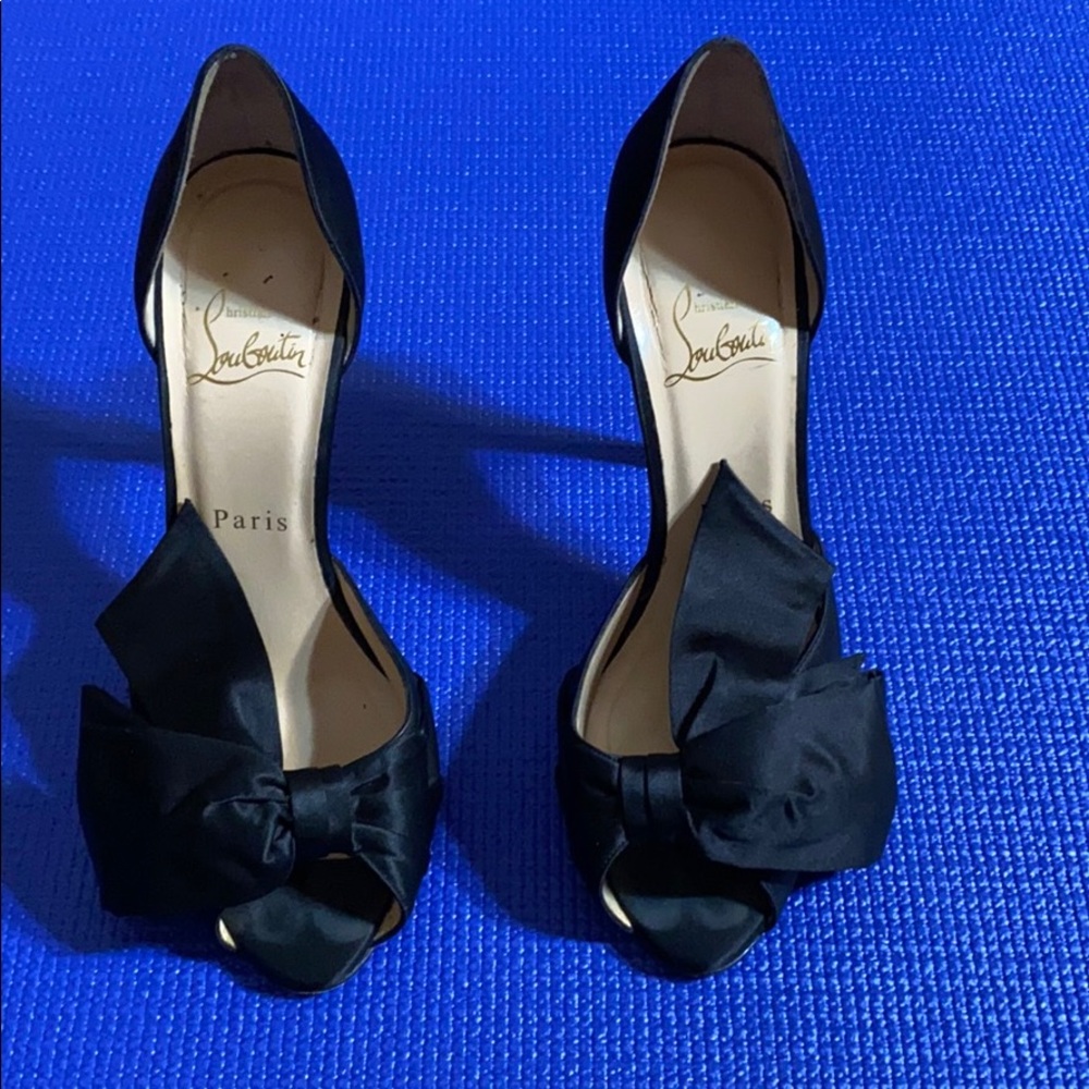 Christan Louboutin satin heels